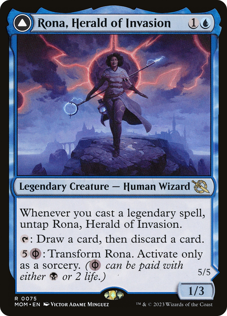 Rona, Herald of Invasion // Rona, Tolarian Obliterator [March of the Machine] Foil