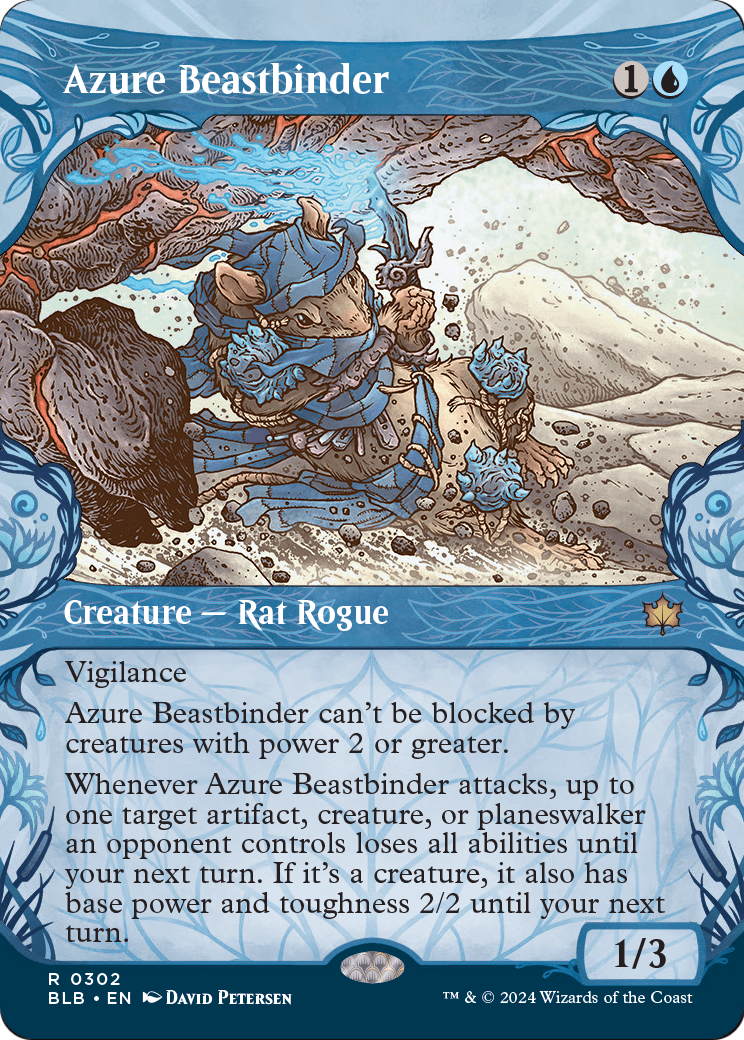Azure Beastbinder (Showcase) [Bloomburrow] Foil