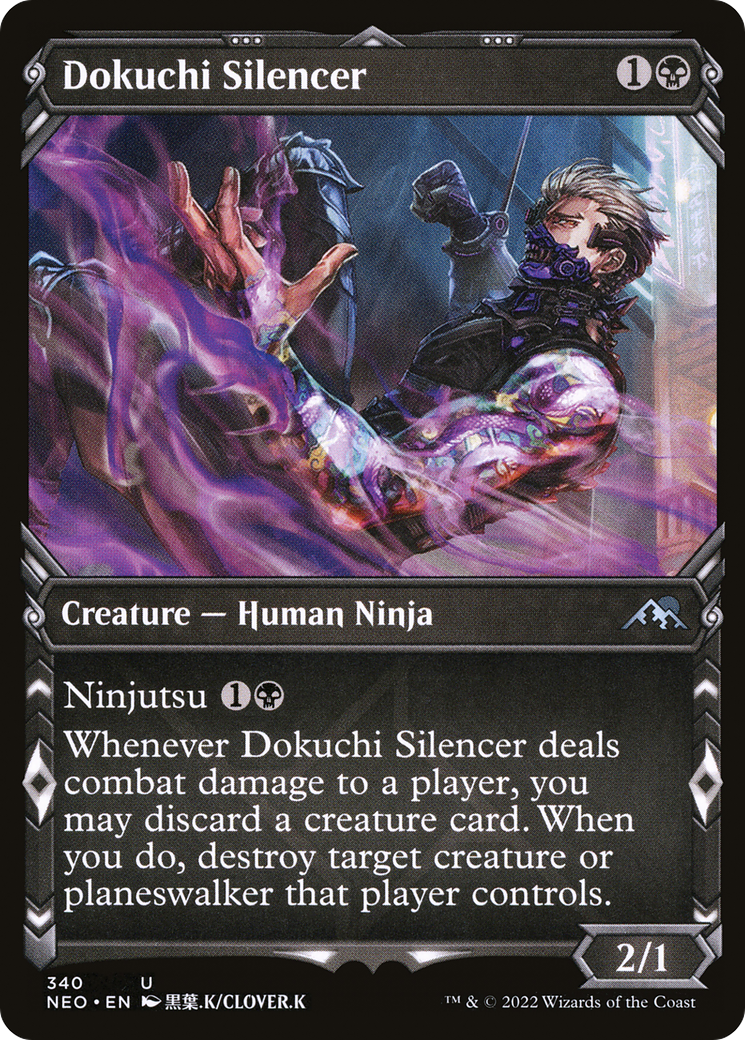Dokuchi Silencer (Showcase Ninja) [Kamigawa: Neon Dynasty] Foil