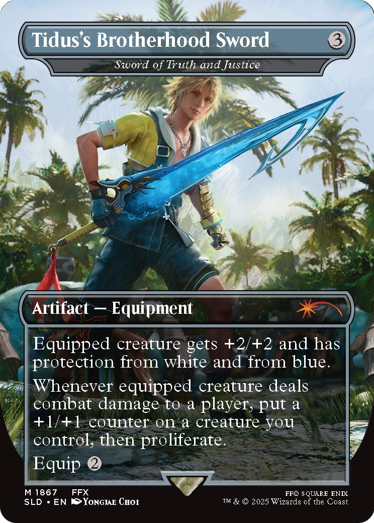 Sword of Truth and Justice (1867) [Secret Lair Drop]  / Tidus's Brotherhood Sword (Borderless) Foil