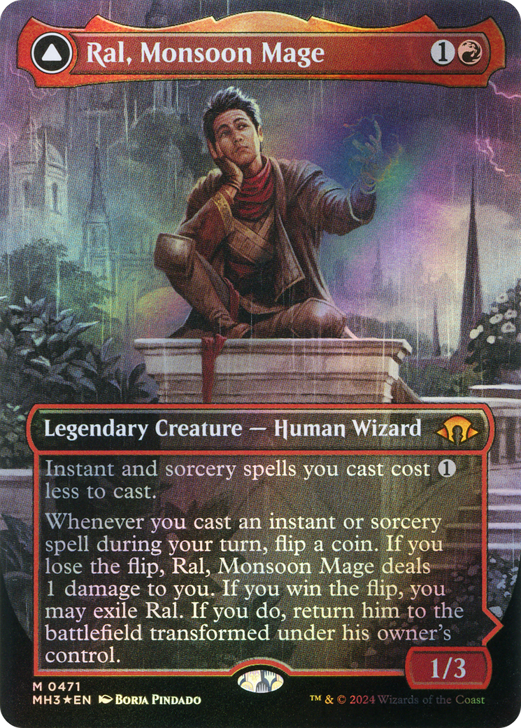 Ral, Monsoon Mage // Ral, Leyline Prodigy (Borderless) (Textured Foil) [Modern Horizons 3]