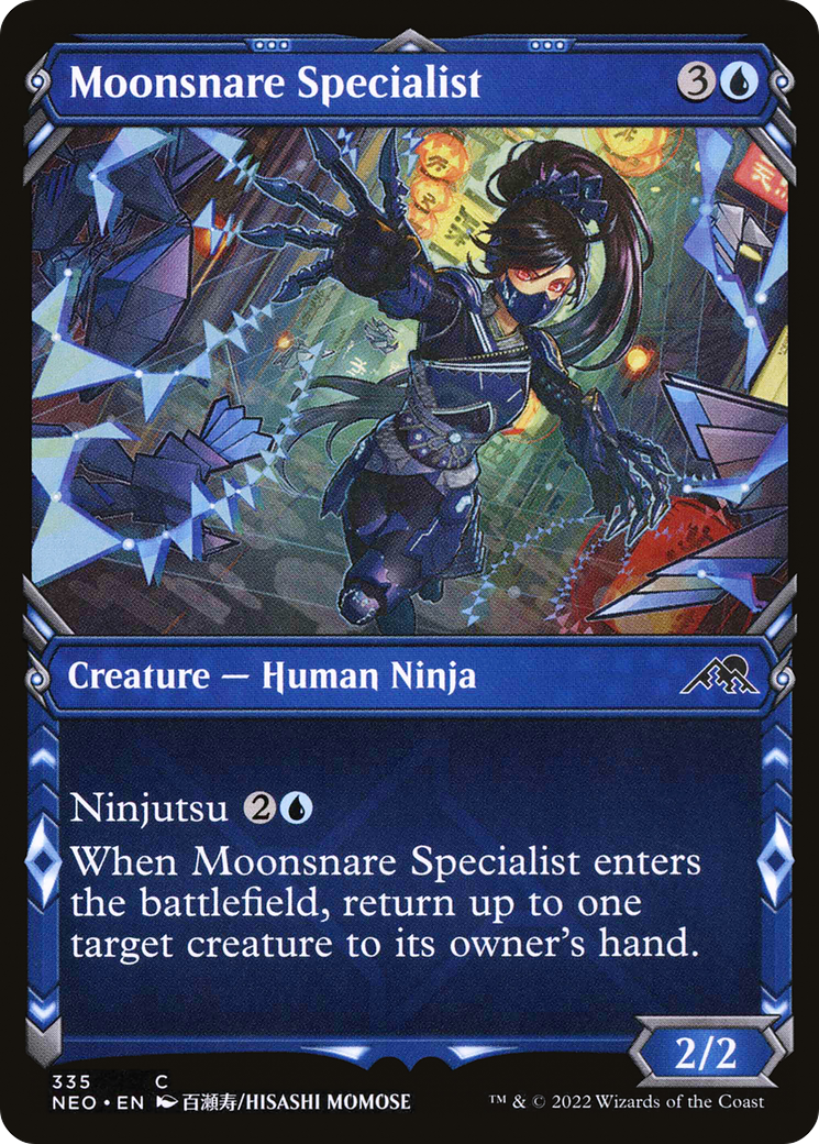 Moonsnare Specialist (Showcase Ninja) [Kamigawa: Neon Dynasty] Foil