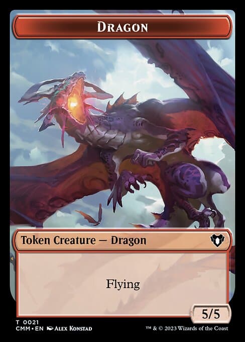 Elemental (0024) // Dragon (0021) Double-Sided Token [Commander Masters Tokens] Foil