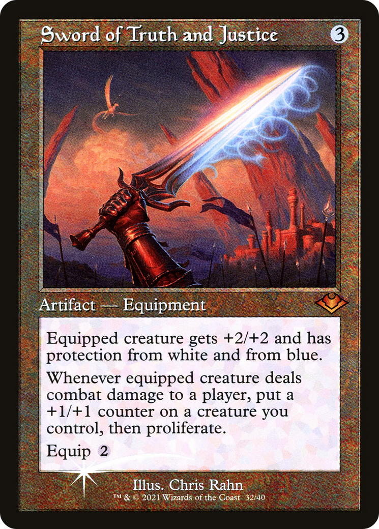 Sword of Truth and Justice (H1R-032) - Modern Horizons 1 Timeshifts Etched Foil