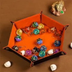 Folding Hexagonal Dice Tray | Orange