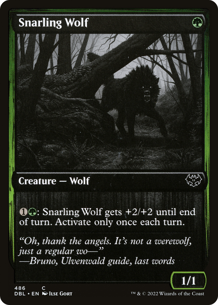 Snarling Wolf (486) [Innistrad: Double Feature] Foil