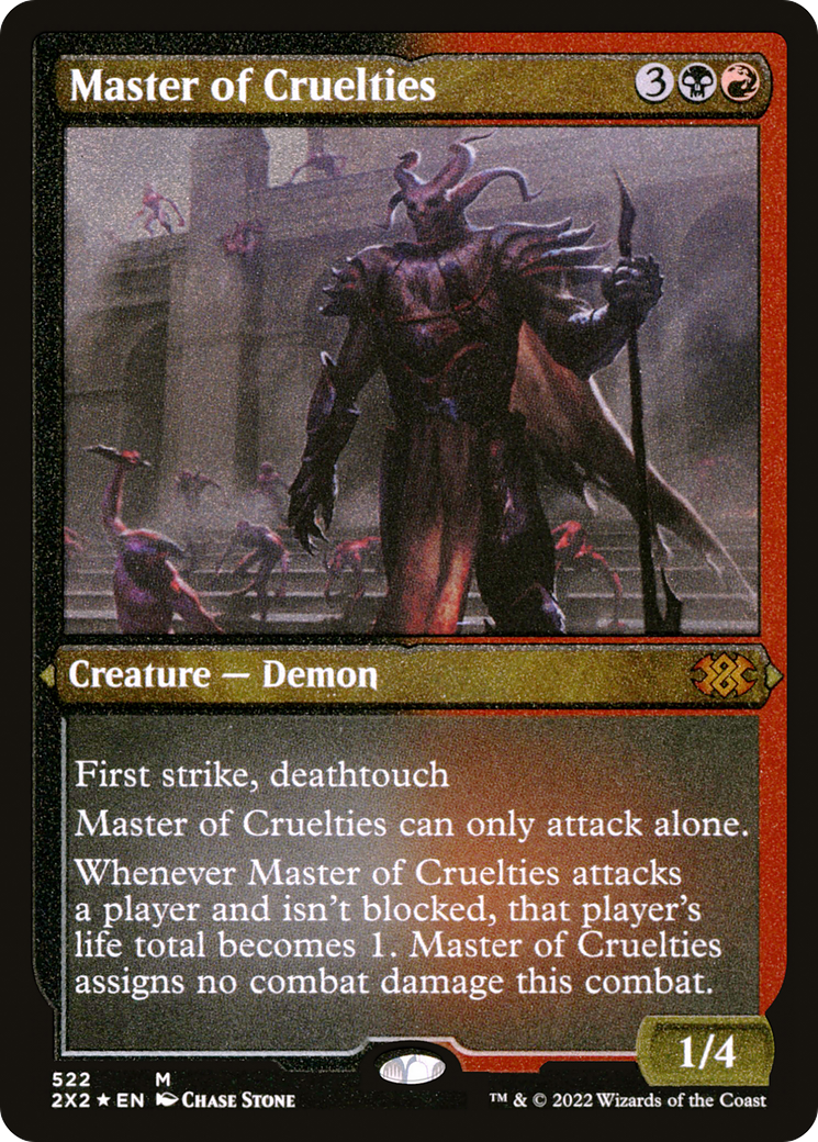 Master of Cruelties (2X2-522) - Double Masters 2022 Etched Foil