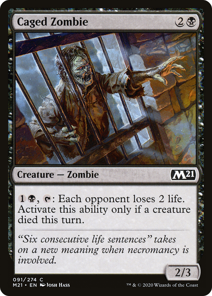 Caged Zombie [Core Set 2021] Foil