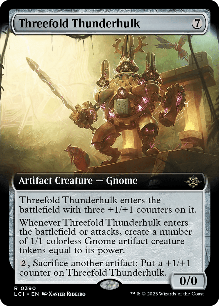 Threefold Thunderhulk (Extended Art) [The Lost Caverns of Ixalan] Foil