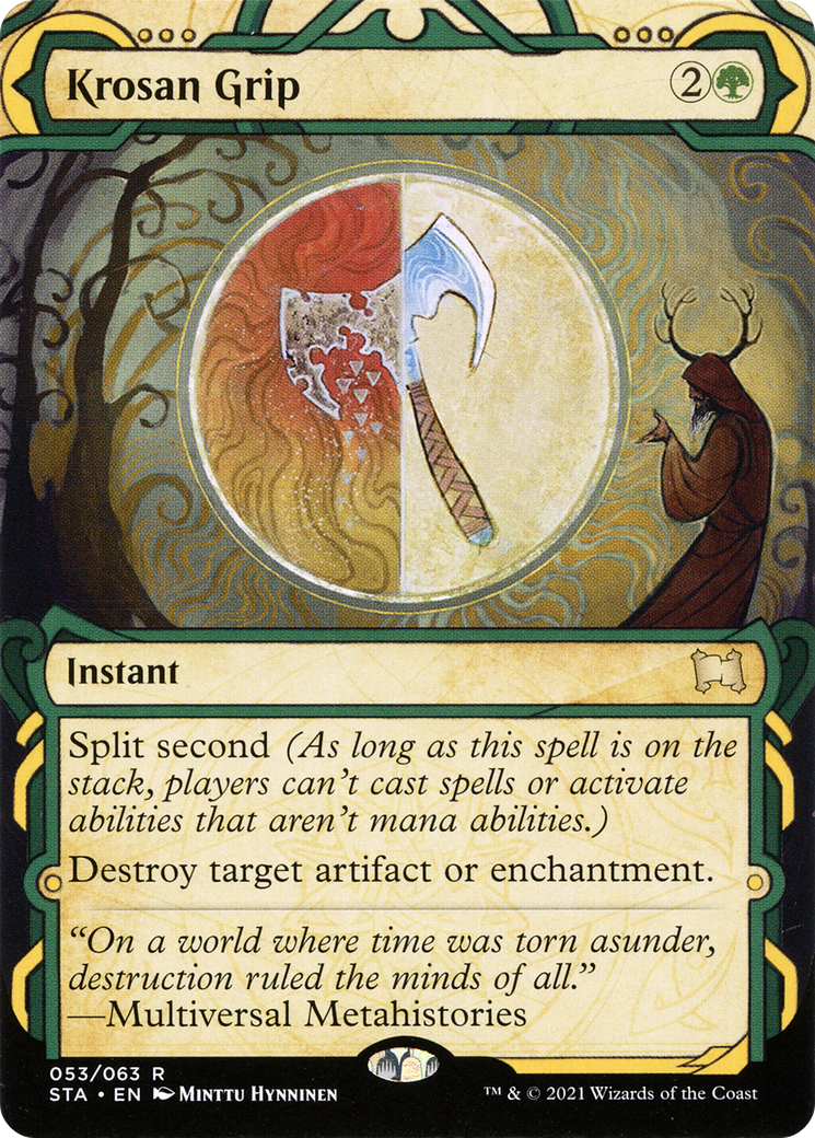 Krosan Grip (STA-053) - Strixhaven Mystical Archive: (Showcase) (Borderless) Etched Foil
