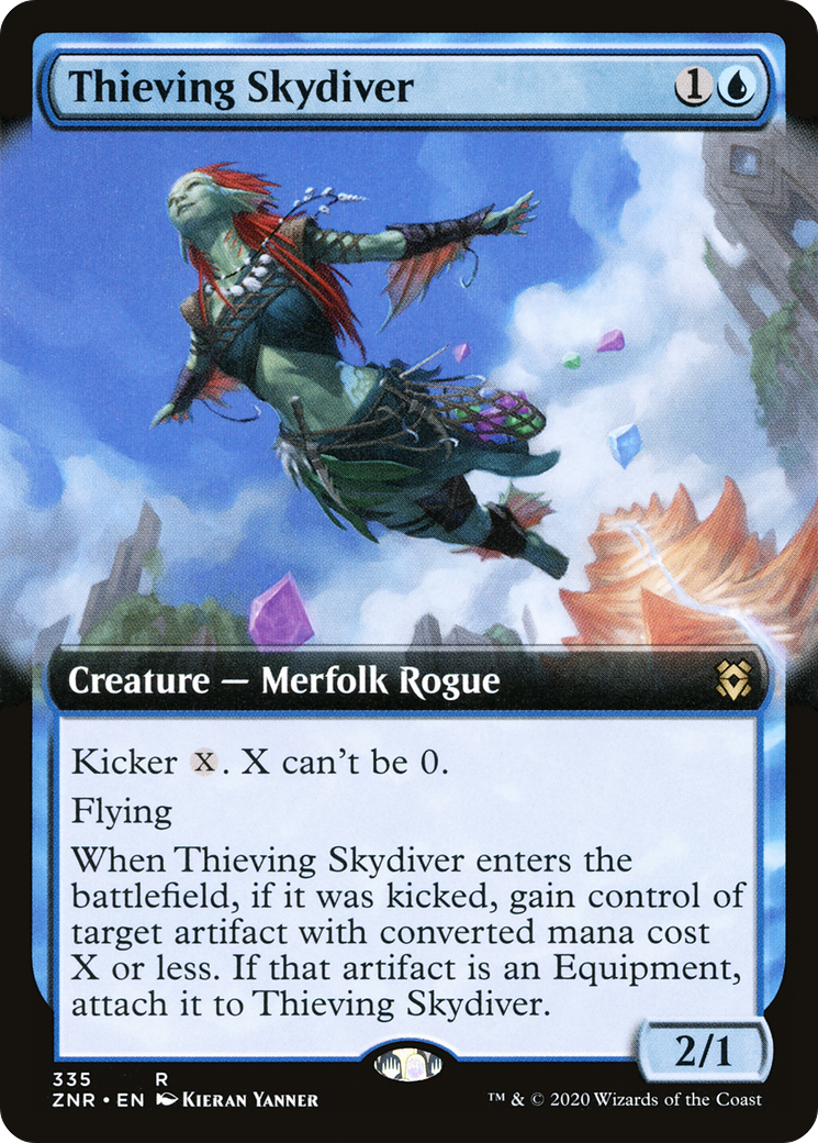 Thieving Skydiver (Extended Art) [Zendikar Rising] Foil