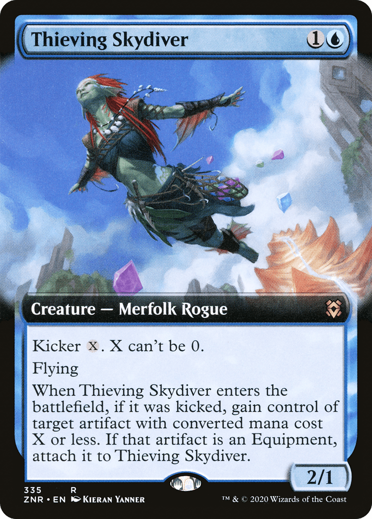 Thieving Skydiver (Extended Art) [Zendikar Rising] Foil
