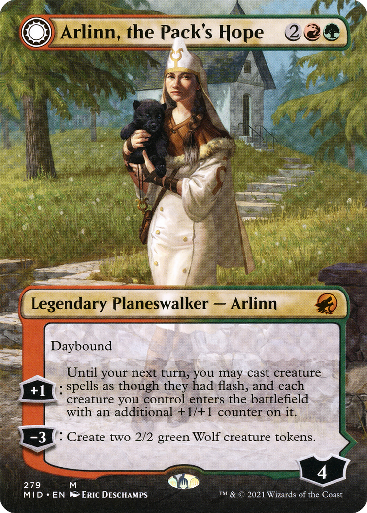 Arlinn, the Pack's Hope // Arlinn, the Moon's Fury (Borderless) [Innistrad: Midnight Hunt] Foil