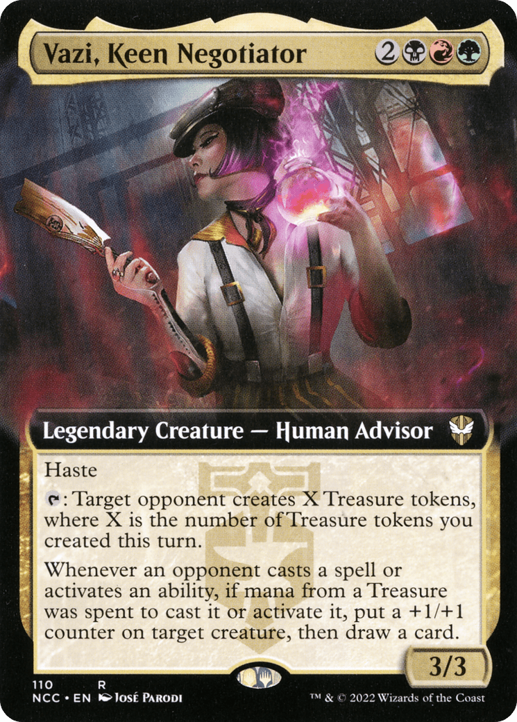 Vazi, Keen Negotiator (Extended Art) [Streets of New Capenna Commander] Foil
