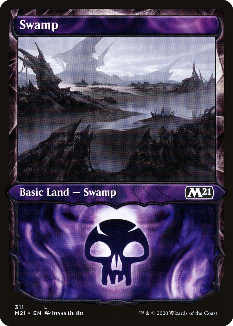Swamp (311) (Showcase) [Core Set 2021] Foil