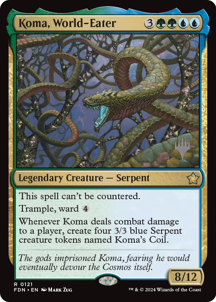 Koma, World-Eater (121) [Promo Pack: Aetherdrift]  Foil