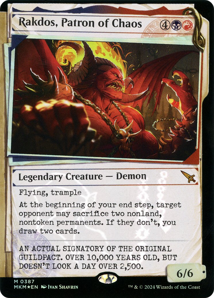 Rakdos, Patron of Chaos (MKM-387) - Murders at Karlov Manor: (Showcase) Foil