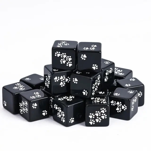 RPG Dice | Resin | Cat Pawprints | Black