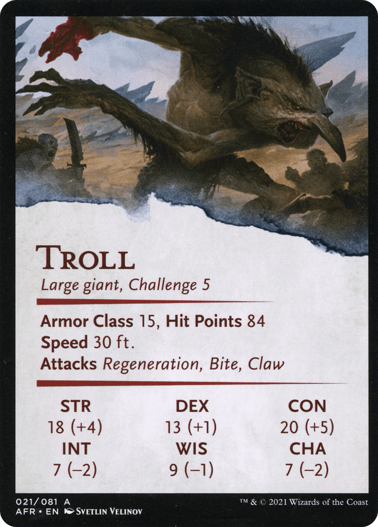 Loathsome Troll // Troll (AAFR-021) - Adventures in the Forgotten Realms Art Series (Borderless) Foil