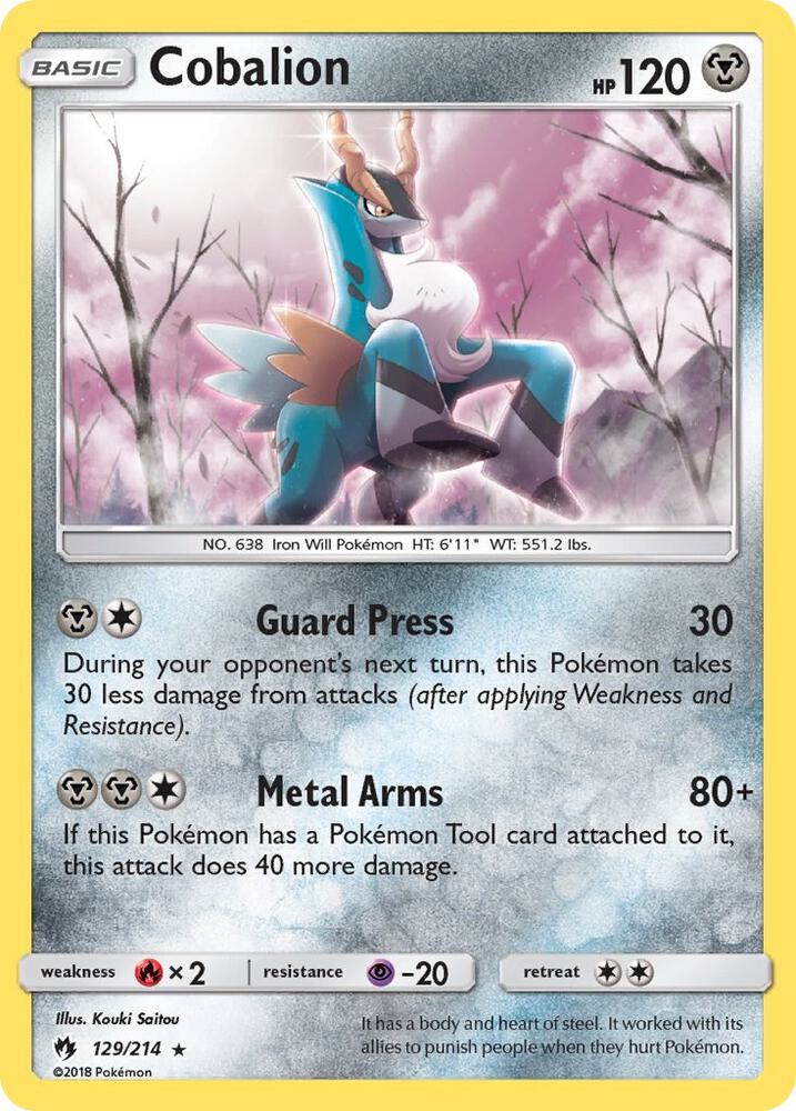 Cobalion 129/214 (SM - Lost Thunder)  - Holofoil