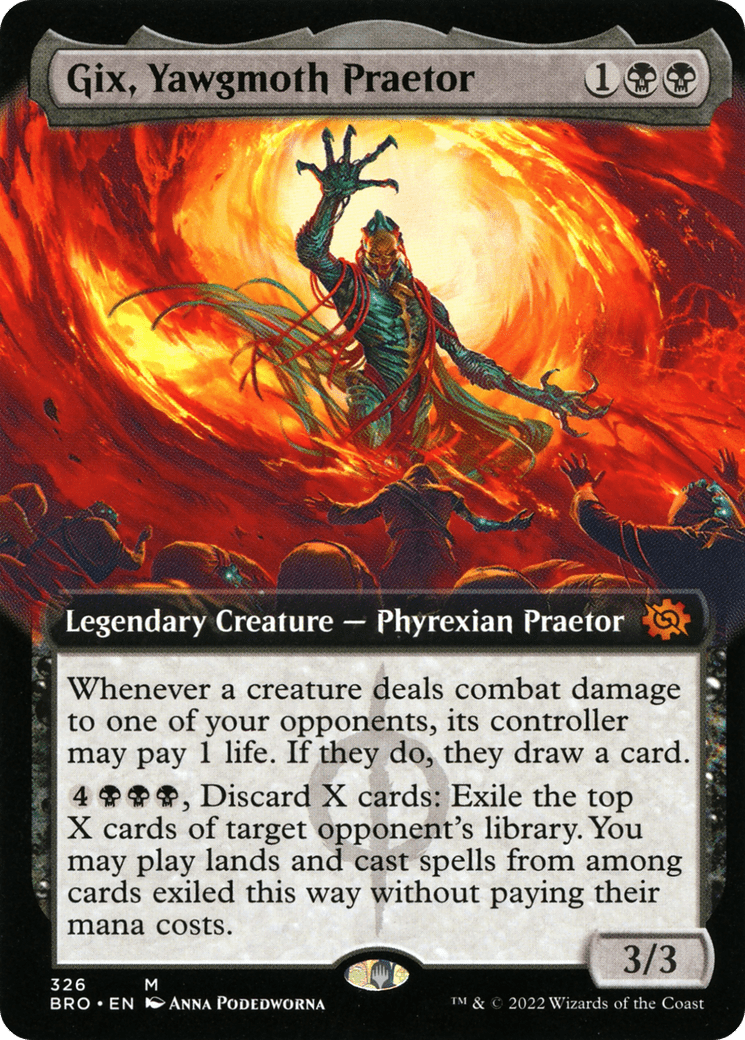Gix, Yawgmoth Praetor (Extended Art) [The Brothers' War] Foil