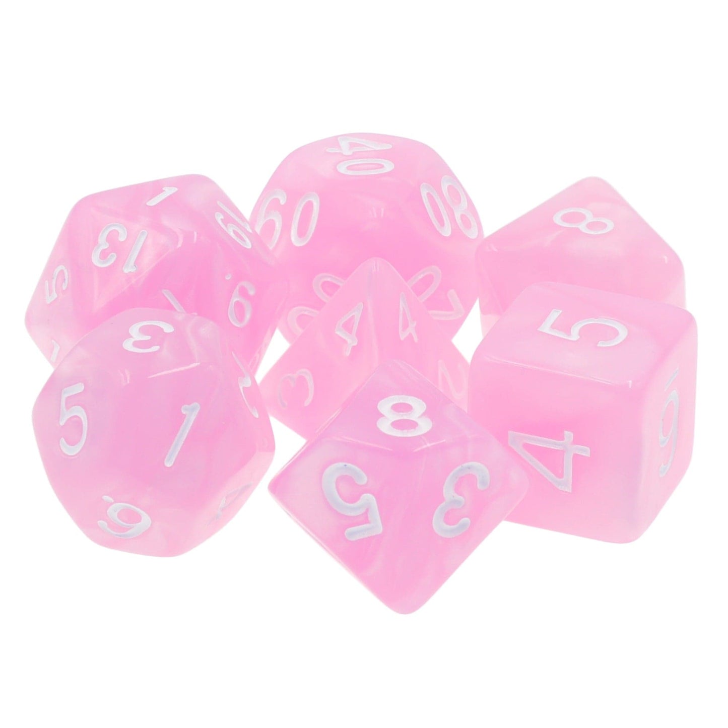 Polyhedral Dice Set | Acrylic | "Candy Floss" | Set of 7 (D0094)
