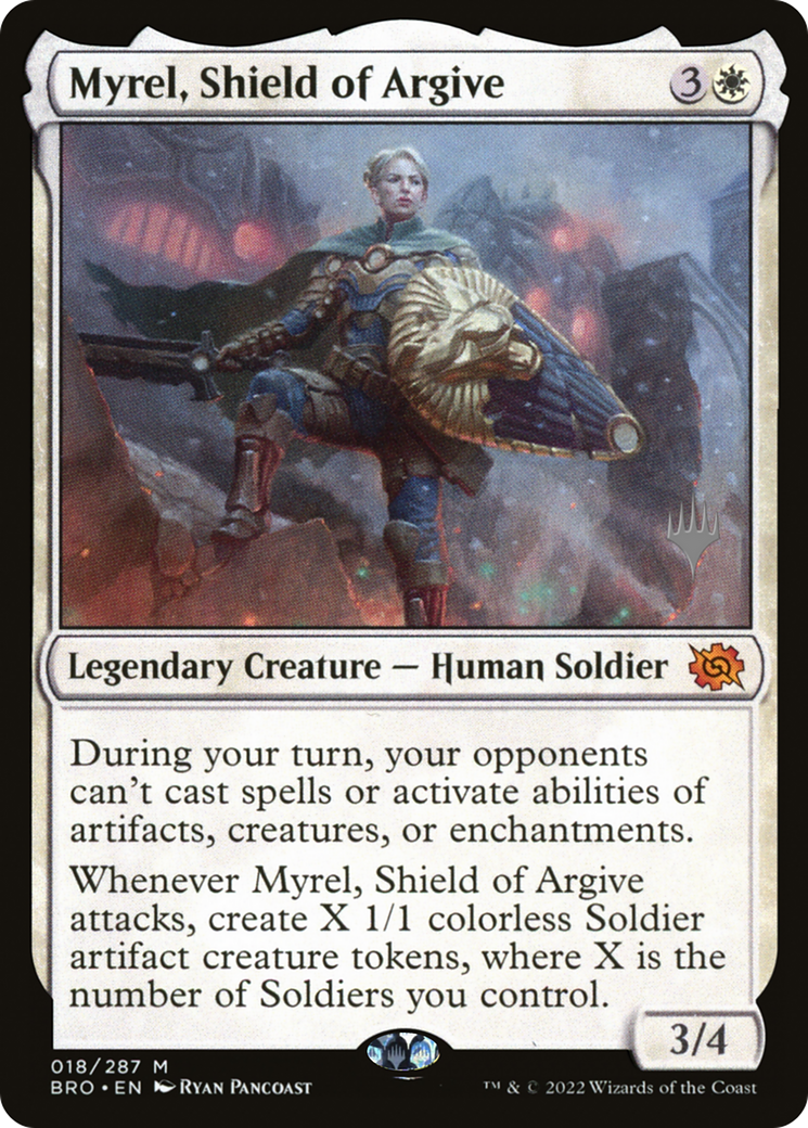 Myrel, Shield of Argive (Promo Pack) [The Brothers' War Promos] Foil