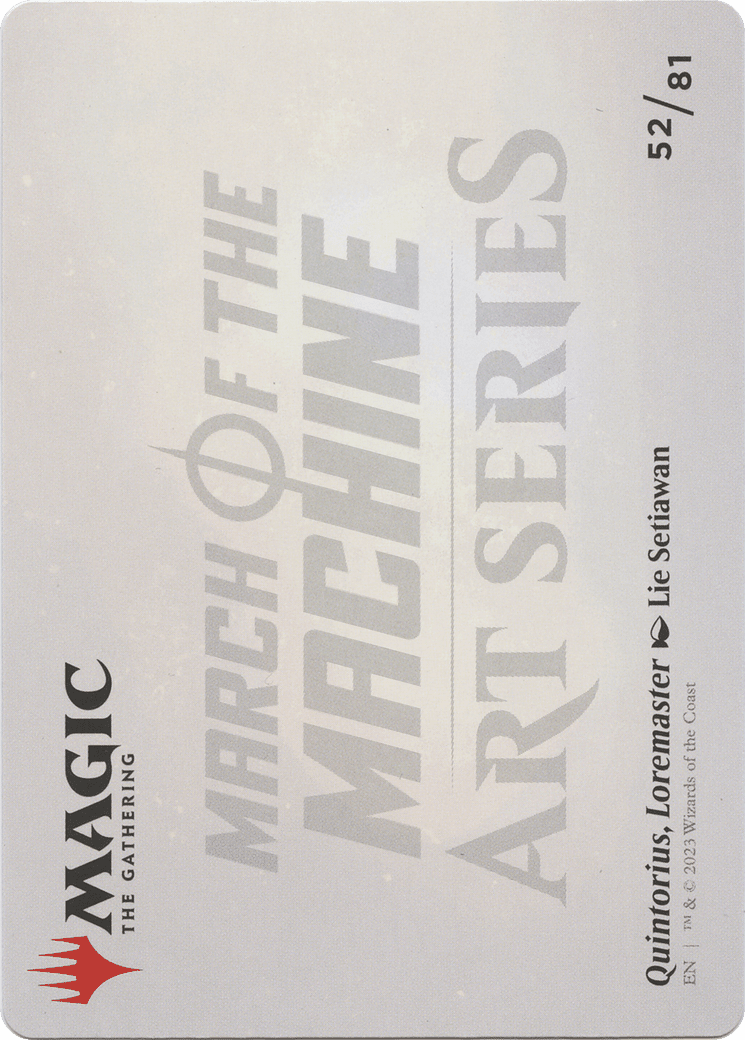Quintorius, Loremaster // Quintorius, Loremaster (AMOM-052) - March of the Machine Art Series (Borderless) Foil