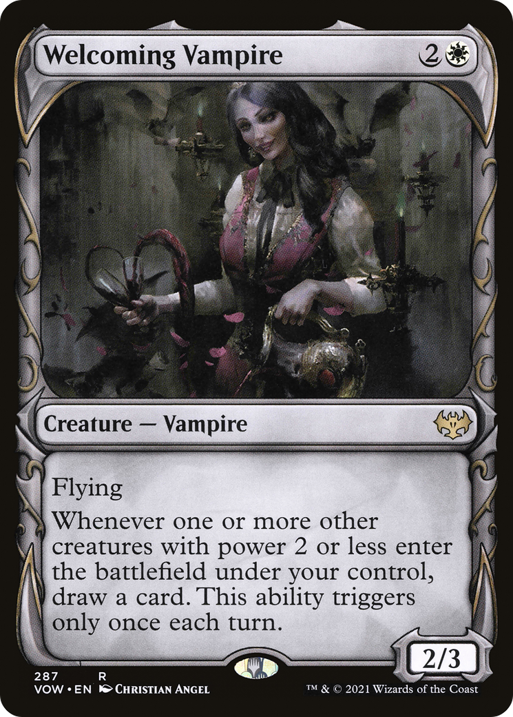 Welcoming Vampire (Showcase Fang Frame) [Innistrad: Crimson Vow] Foil