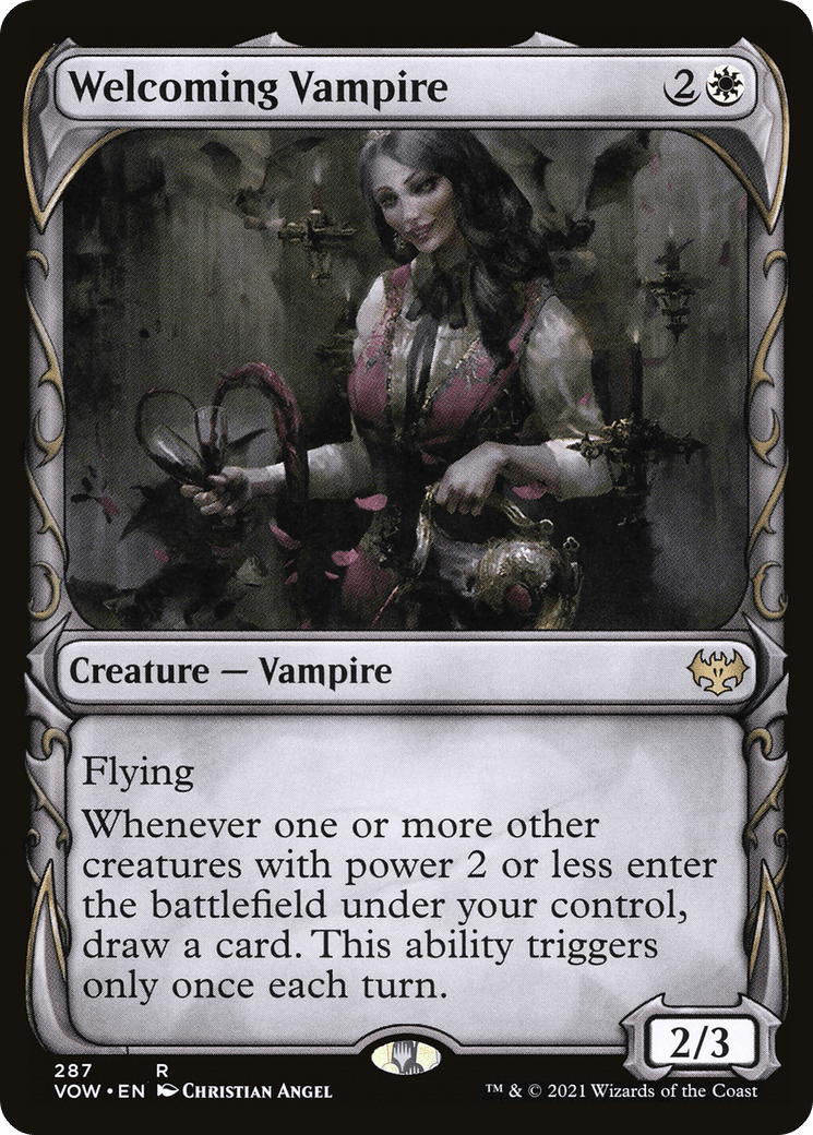 Welcoming Vampire (Showcase Fang Frame) [Innistrad: Crimson Vow] Foil