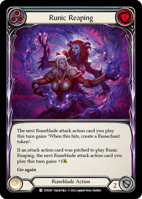 Runic Reaping (Blue) [DYN187] (Dynasty)  Rainbow Foil