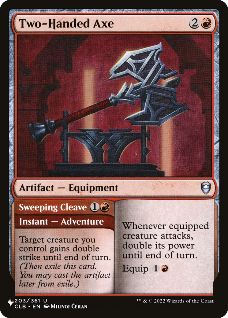 Two-Handed Axe // Sweeping Cleave |  (CLB-203) [The List]