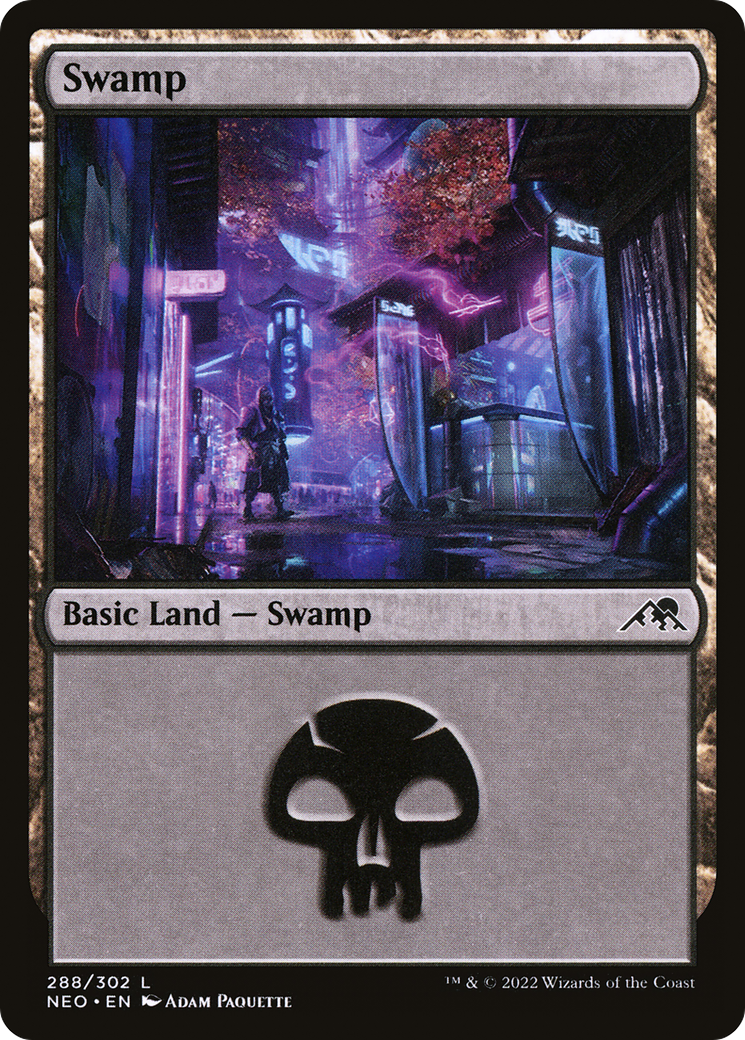 Swamp (288) [Kamigawa: Neon Dynasty] Foil