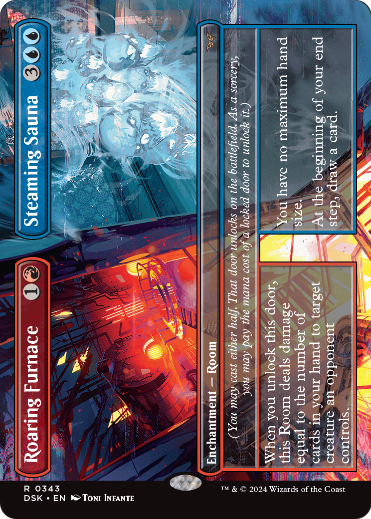 Roaring Furnace // Steaming Sauna (Borderless) [Duskmourn: House of Horror] Foil