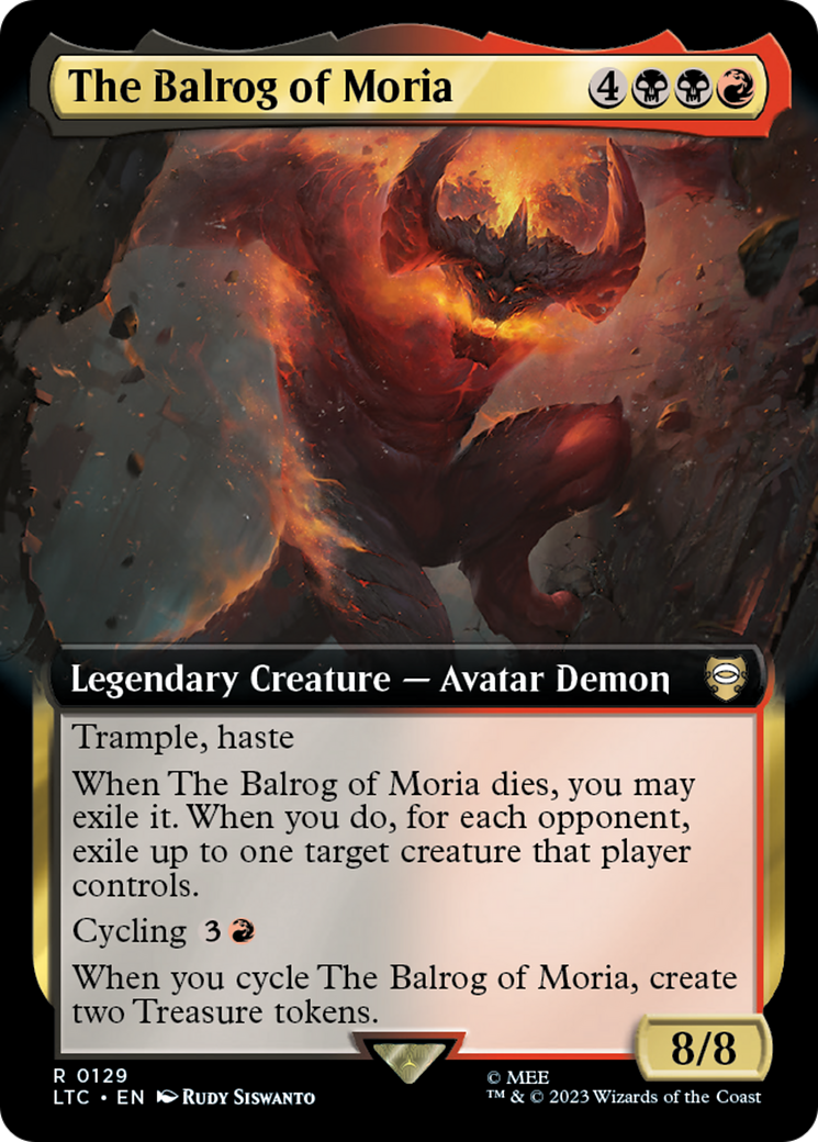 The Balrog of Moria (129) [Tales of Middle-earth Commander] : (Extended Art) Foil