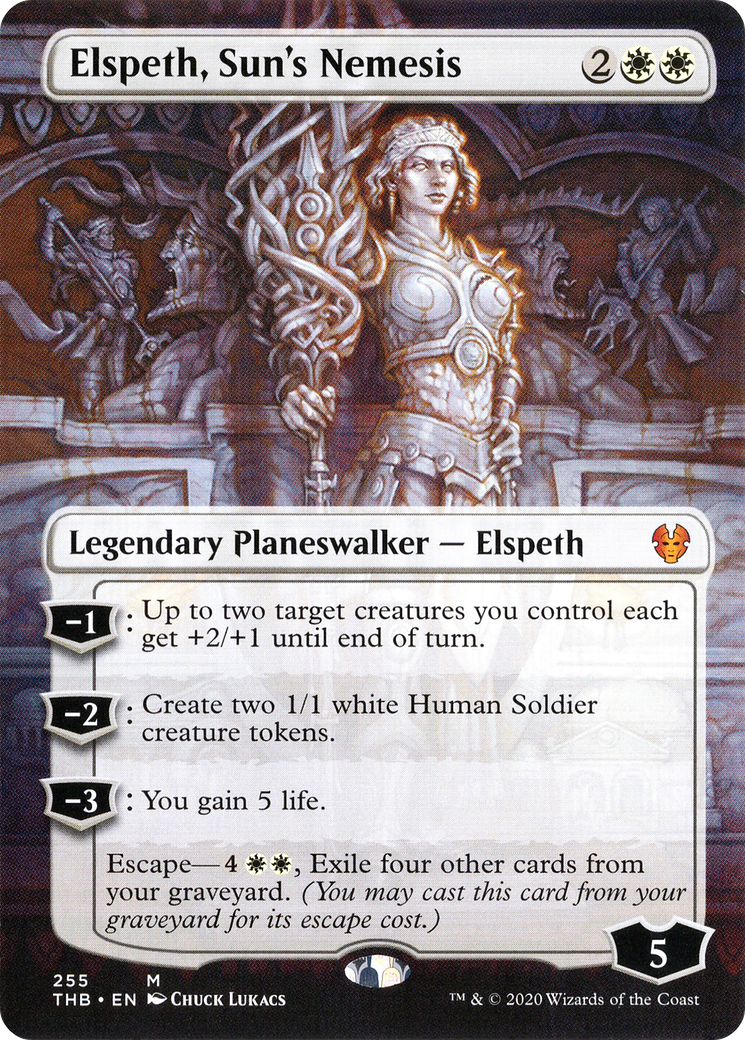 Elspeth, Sun's Nemesis (Borderless) [Theros Beyond Death] Foil