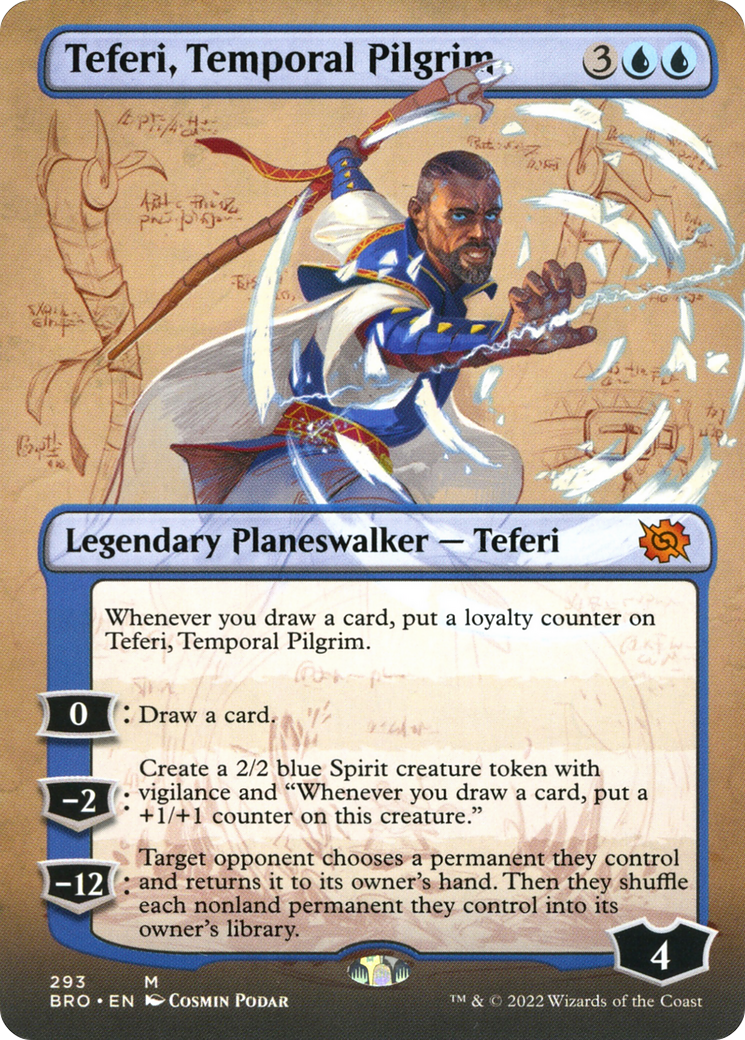 Teferi, Temporal Pilgrim (Borderless Alternate Art) [The Brothers' War] Foil