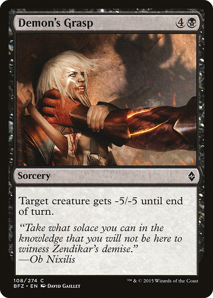 Demon's Grasp [Battle for Zendikar] Foil