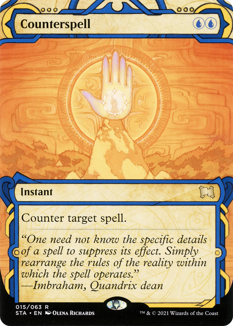 Counterspell (STA-015) - Strixhaven Mystical Archive: (Showcase) (Borderless) Etched Foil