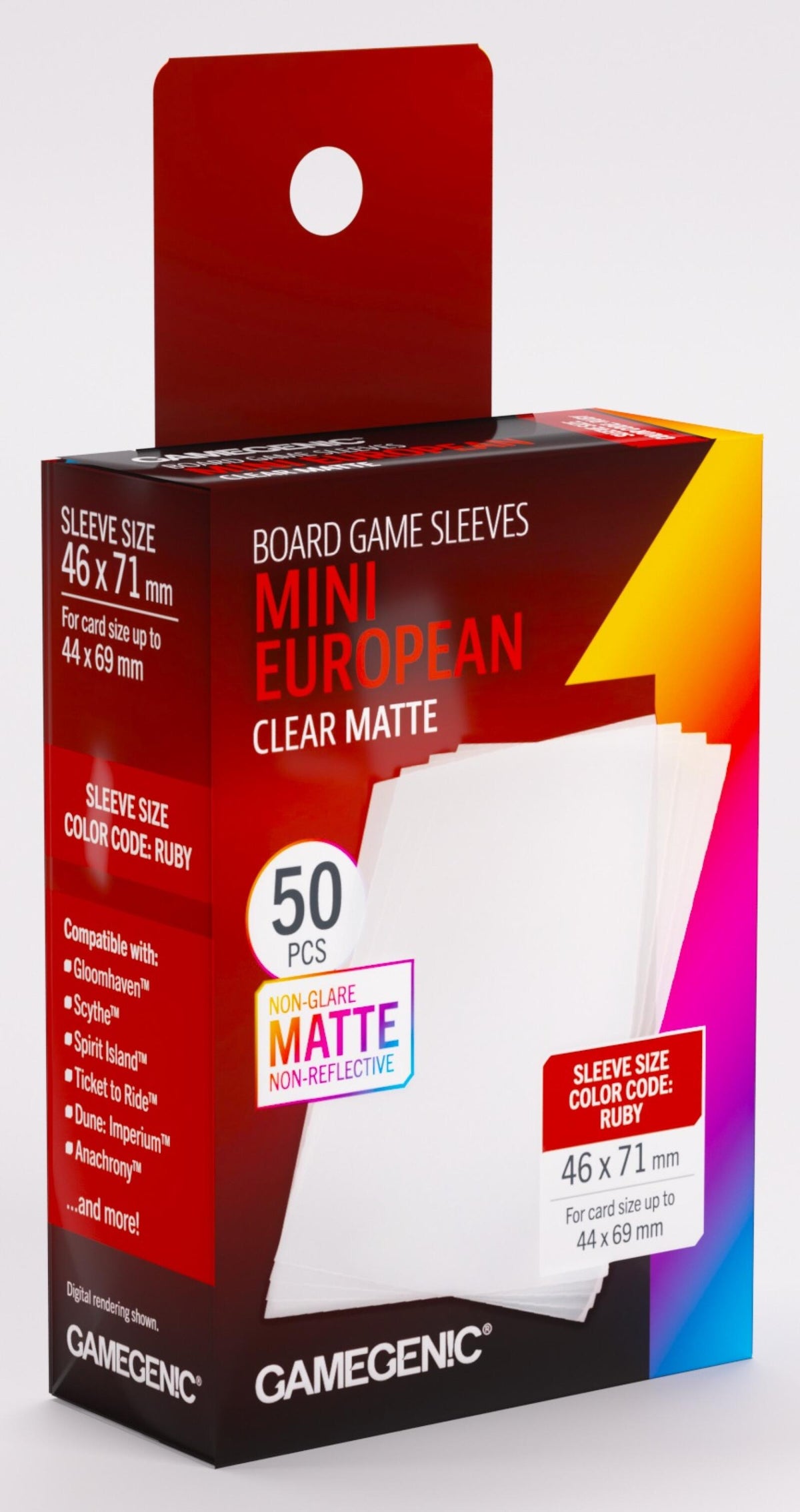 Gamegenic | Board Game Sleeves | Clear | Mini European Size (46 x 71mm) - 50ct