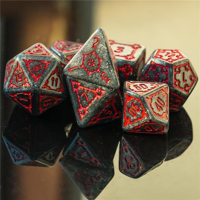 Large Polyhedral Dice Set | "Chunky Castle" Iron Keep | Set of 7 (D1011)
