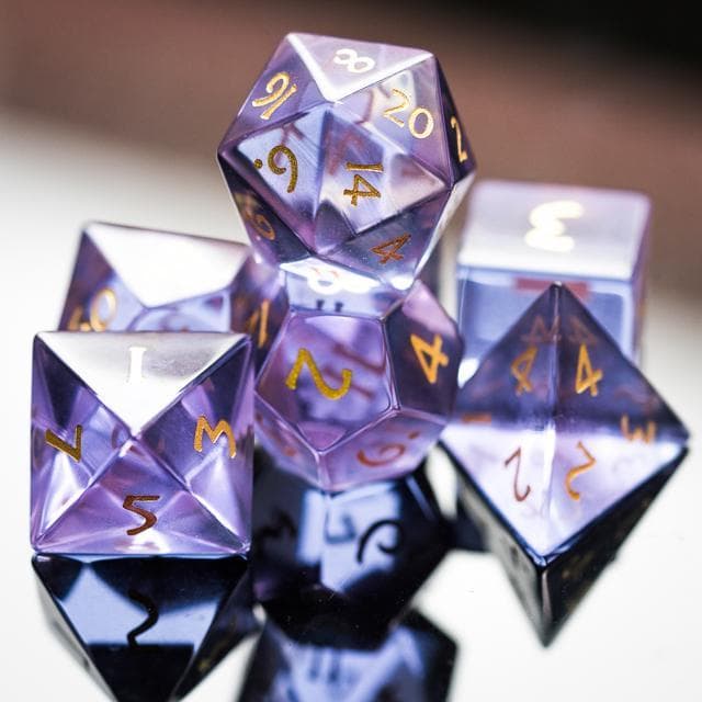 Glass Dice | Purple | Set of 7