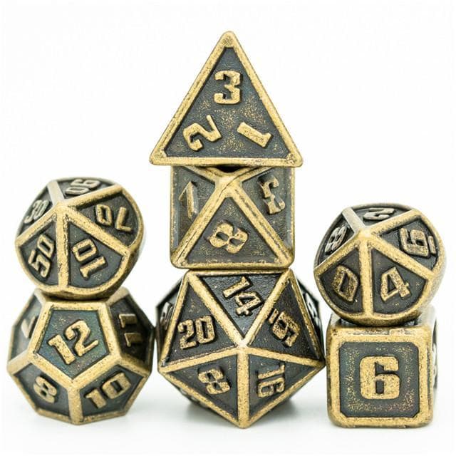 Polyhedral Dice Set | Metal | Mini Bronze | Set of 7 (D1002)