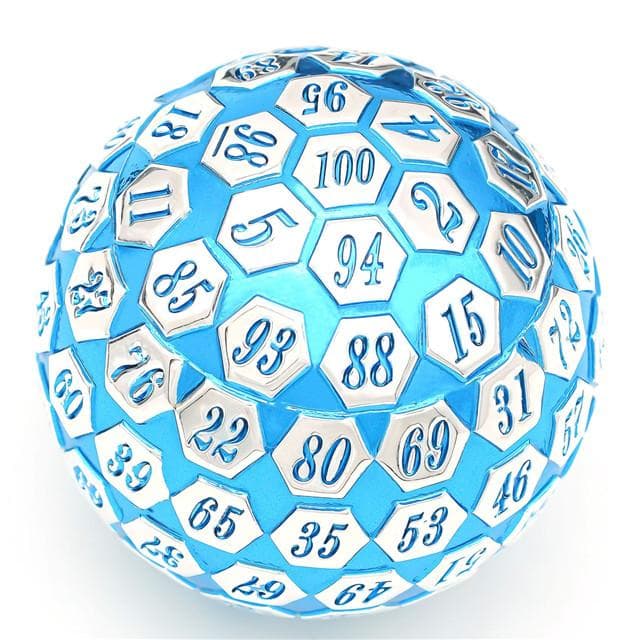 Metal Dice | d100 "Blue Mithril" Plated