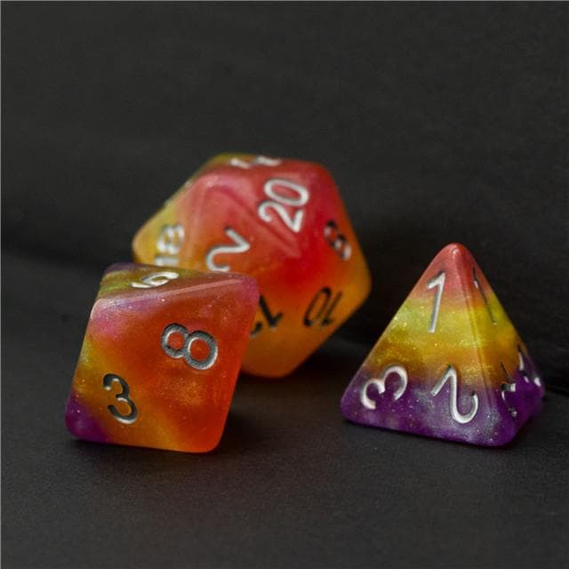 RPG Dice | "Sunset Glow" | Set of 7
