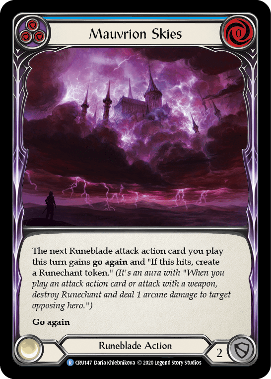 Mauvrion Skies (Blue) [CRU147] (Crucible of War)  1st Edition Normal