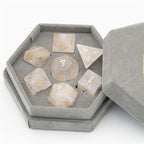 Gemstone Dice | Natural Rose Quartz | Set of 7