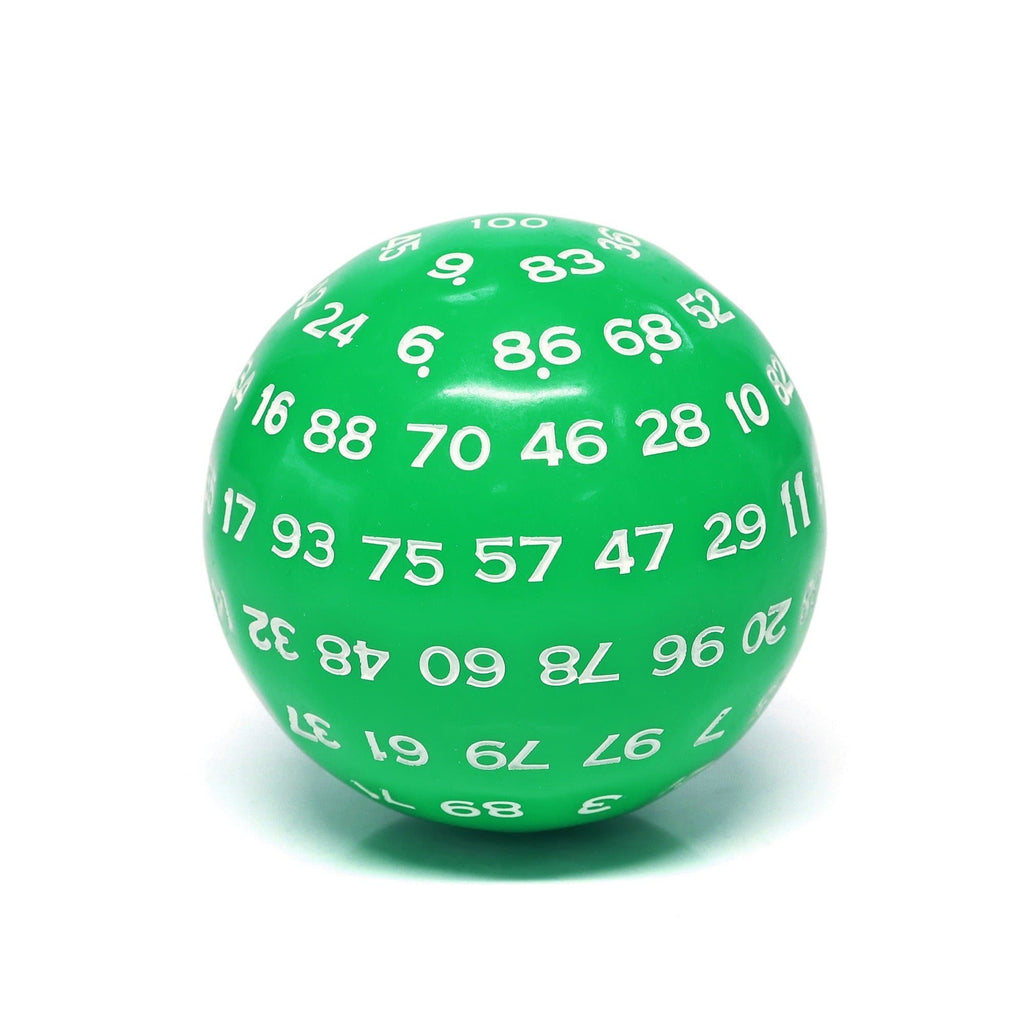 RPG Dice | d100 | Solid Green | White Ink