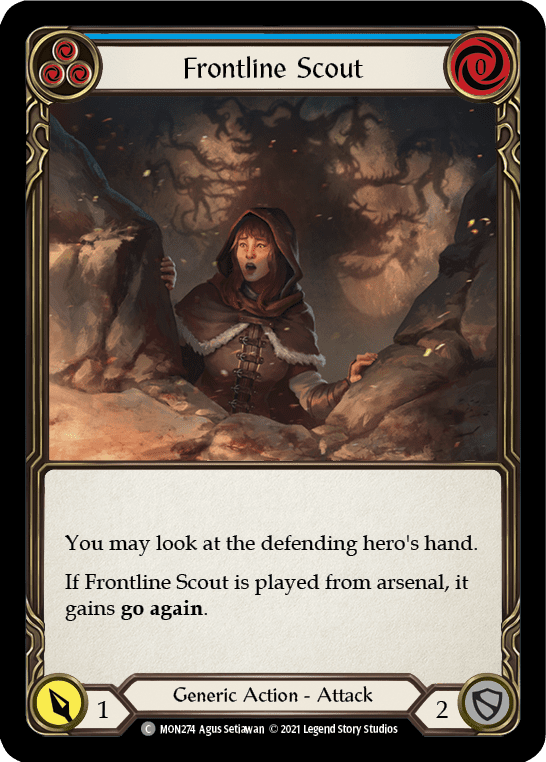 Frontline Scout (Blue) [MON274-RF] (Monarch)  1st Edition Rainbow Foil