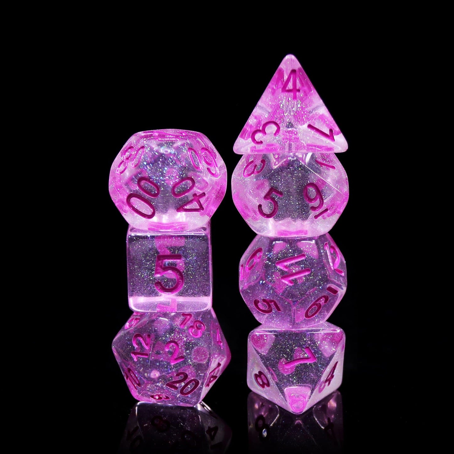 RPG Dice | "Glitter World" | Set of 7